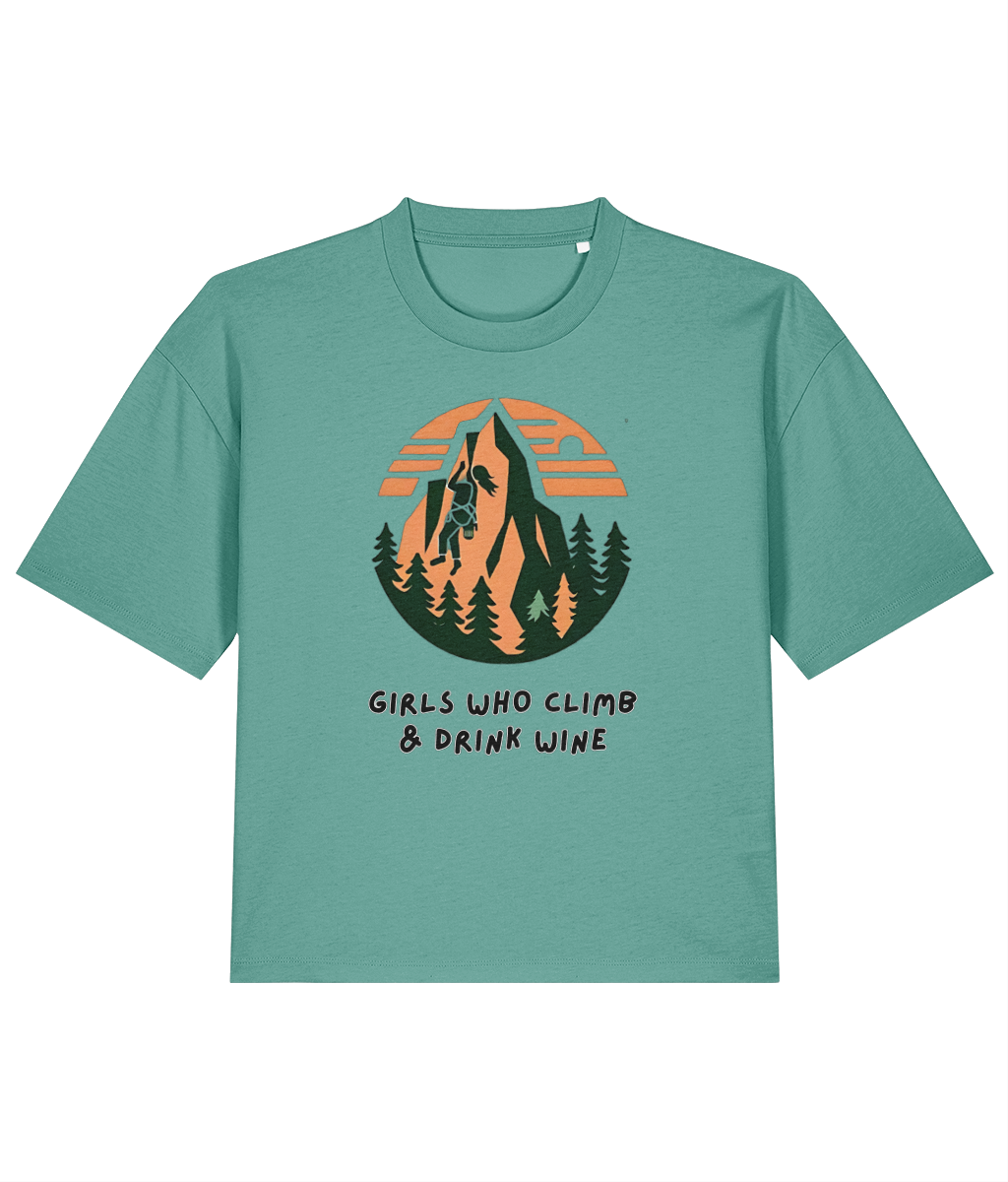 Girls Who Climb & Drink Wine Boxy Tee