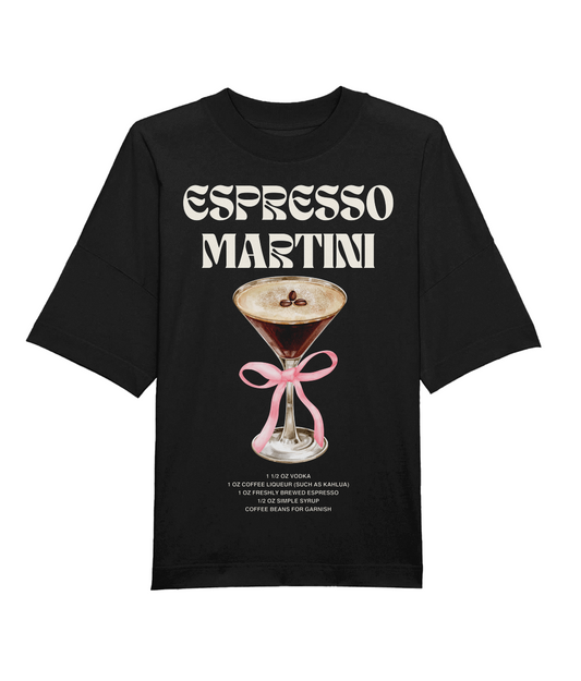 Organic Espresso Martini Oversized Coquette Bow Vodka Shirt