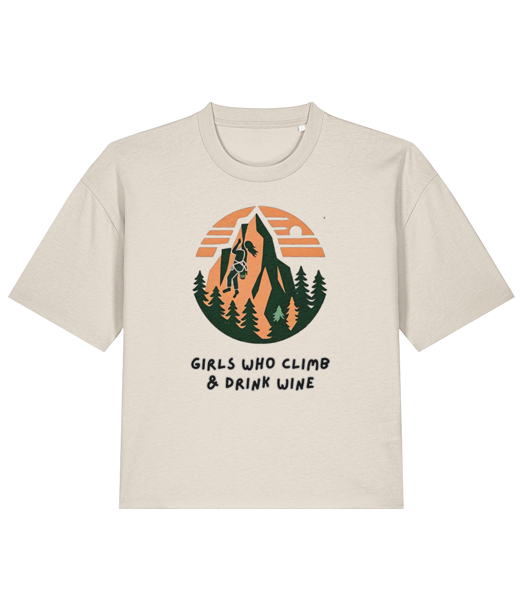 Girls Who Climb & Drink Wine Boxy Tee