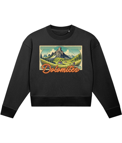 Organic Cotton Cropped Jumper Dolomites Major Peaks Climbing Sweatshirt