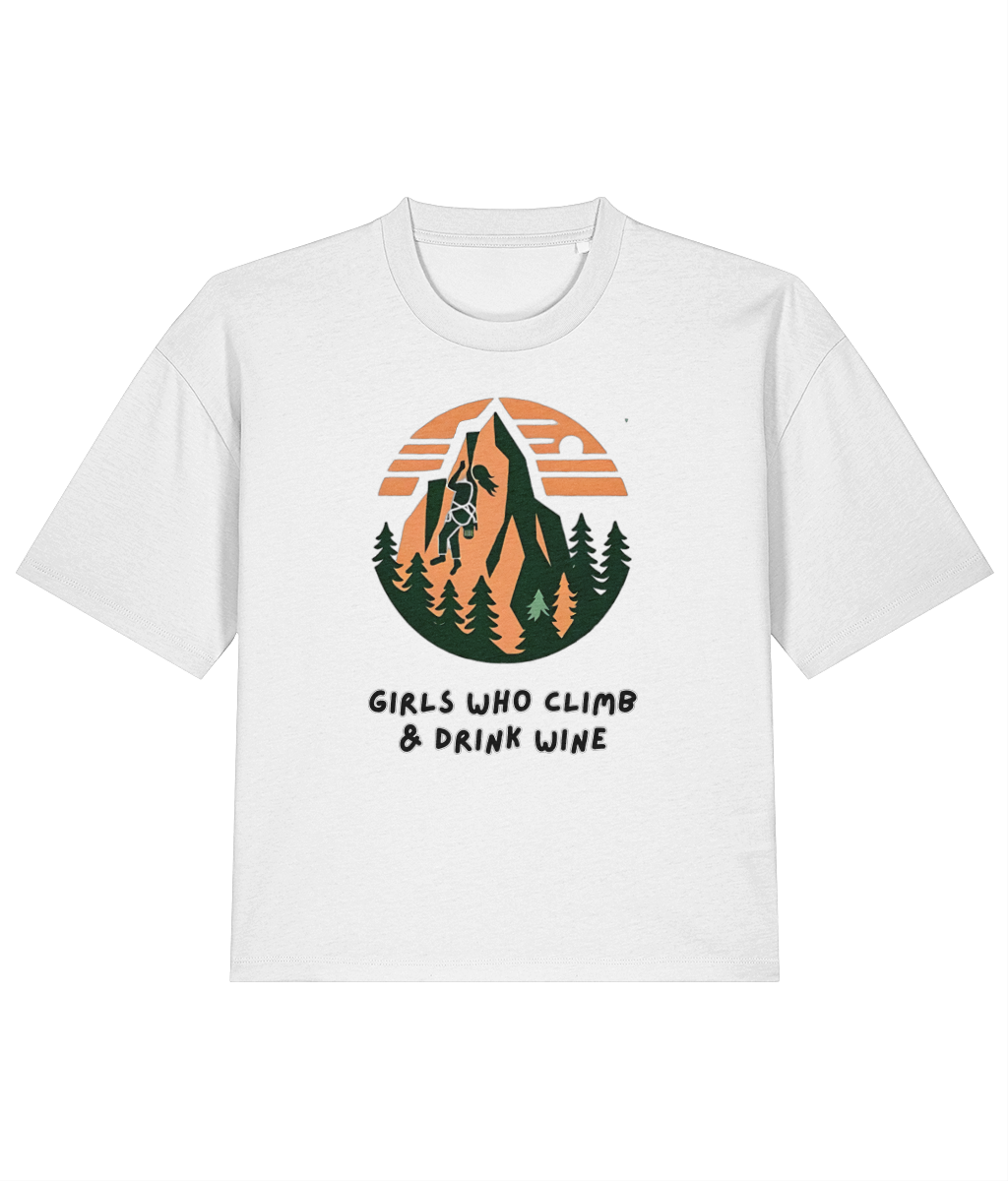 Girls Who Climb & Drink Wine Boxy Tee