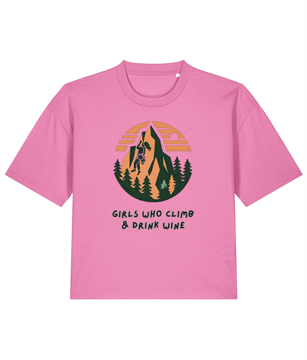 Girls Who Climb & Drink Wine Boxy Tee