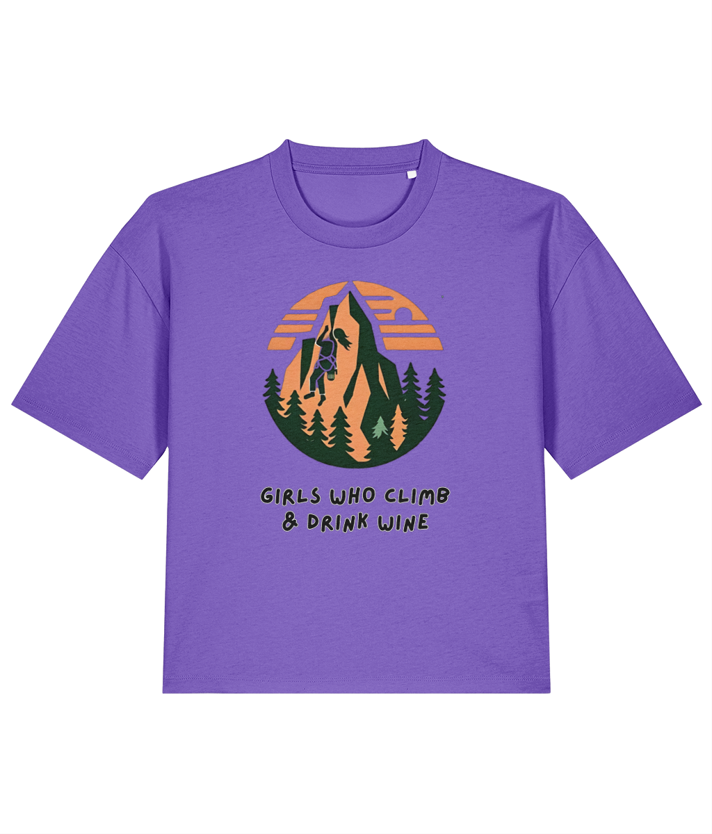 Girls Who Climb & Drink Wine Boxy Tee