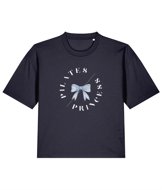 Pilates Princess Blue Bow Boxy Tee